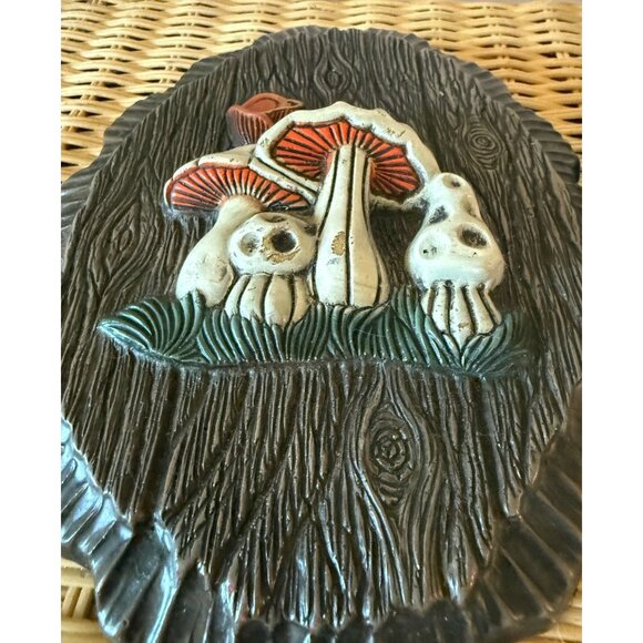 Vintage 70's Retro Boho Mushroom Plaque Wall Hangings - Picture 4 of 11